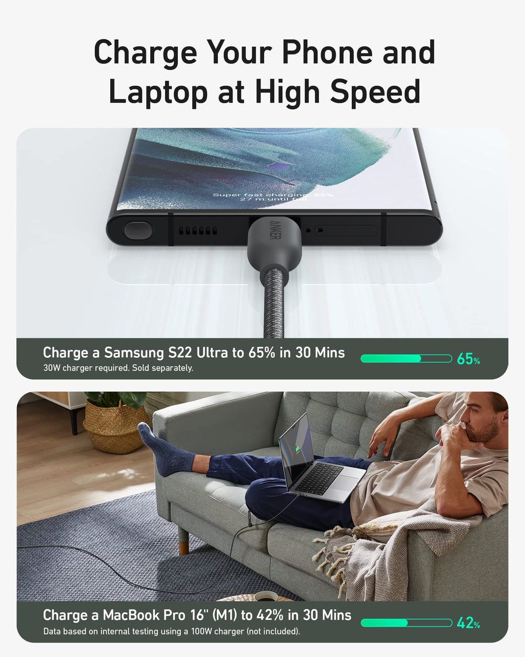543 USB C to USB C Cable (240W, 10 ft)