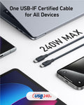 Anker Prime USB-C to USB-C Cable (240W, Upcycled-Braided)